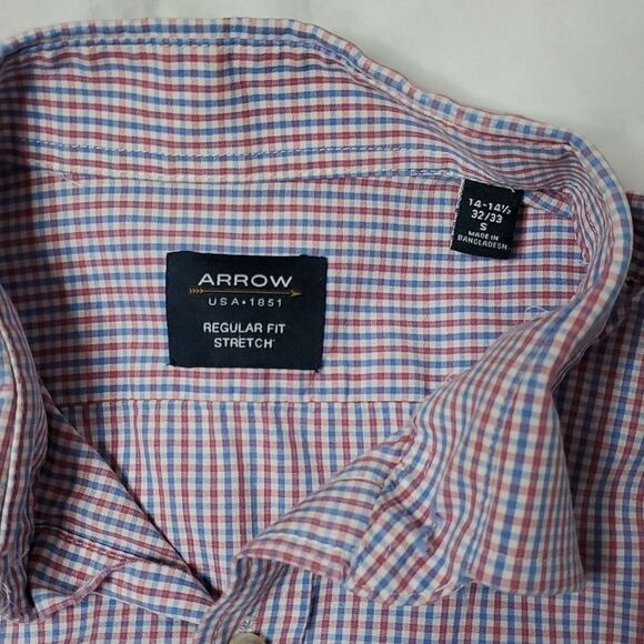 Arrow Red/Blue Plaid Button down - Picture 2 of 4